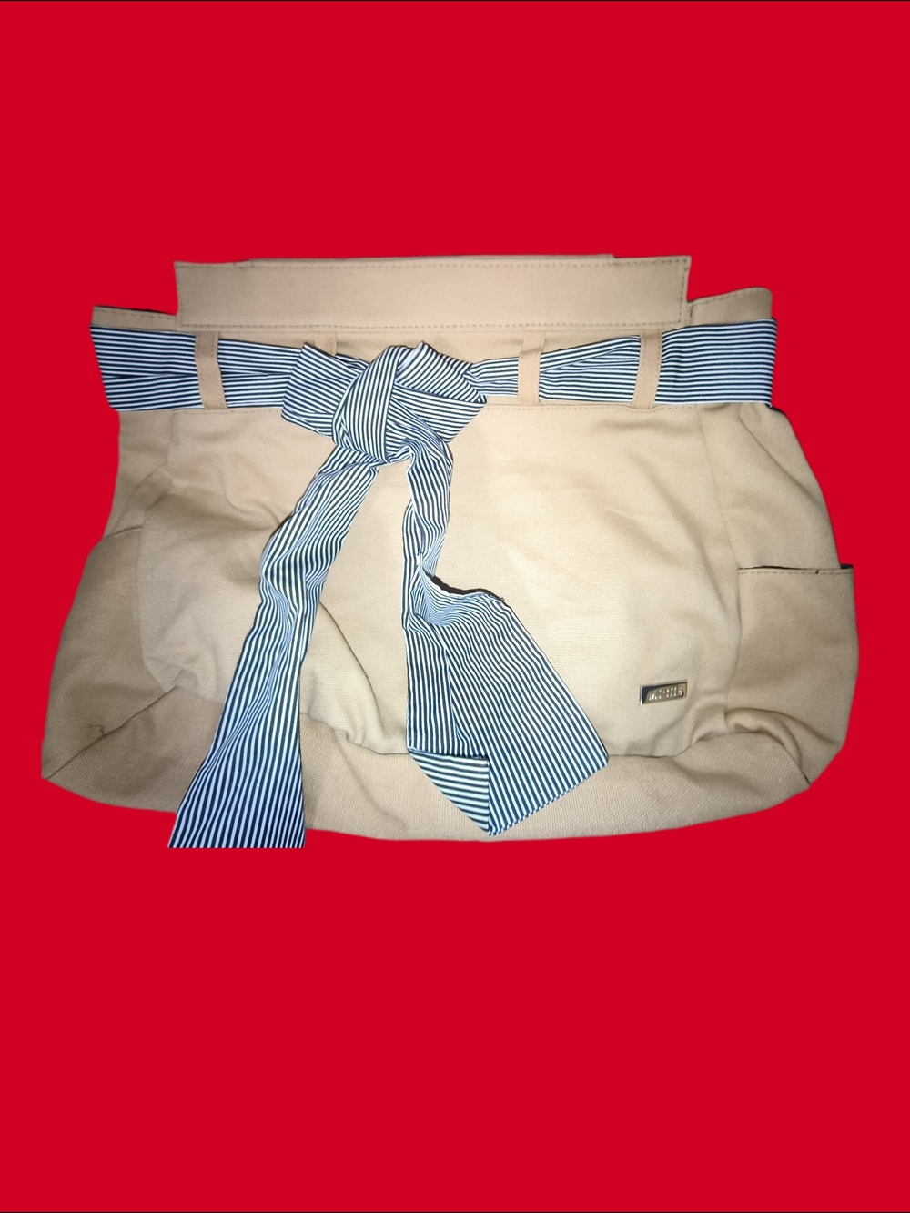 Miche Sandy Canvas Tote with Striped Tie Belt